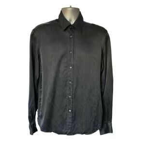 Roberto Cavalli Black Silk Long Sleeve Button Down Size M
